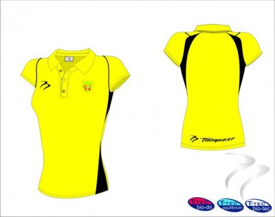 Lincolnshire Hockey Umpires Style Women's Yellow Black Polo Shirt